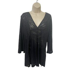 J VALDI Women's Size Medium Swim Cover Up in Black